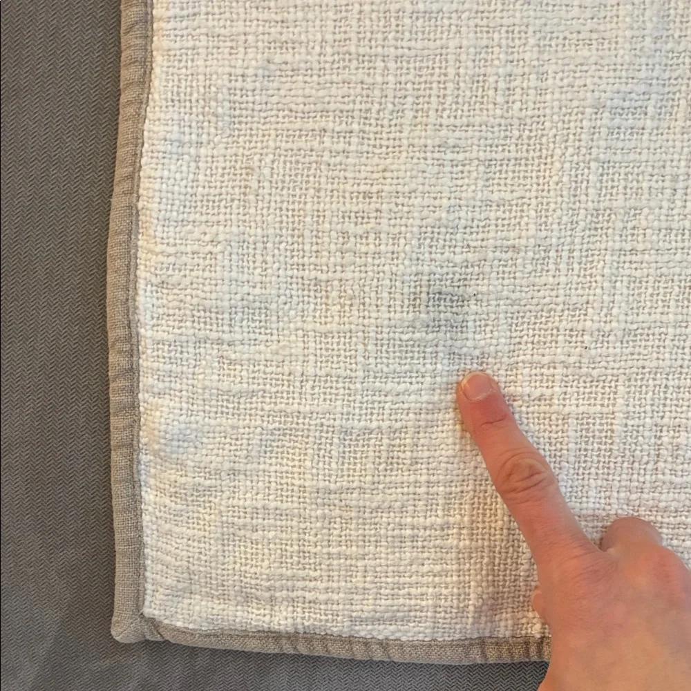 Pottery Barn Cream Textured Accent Pillow Slip Cover 20x20 Flawed